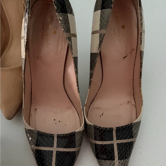 kate spade Black and Cream Pointed-Toe Pumps - Picture 6 of 11